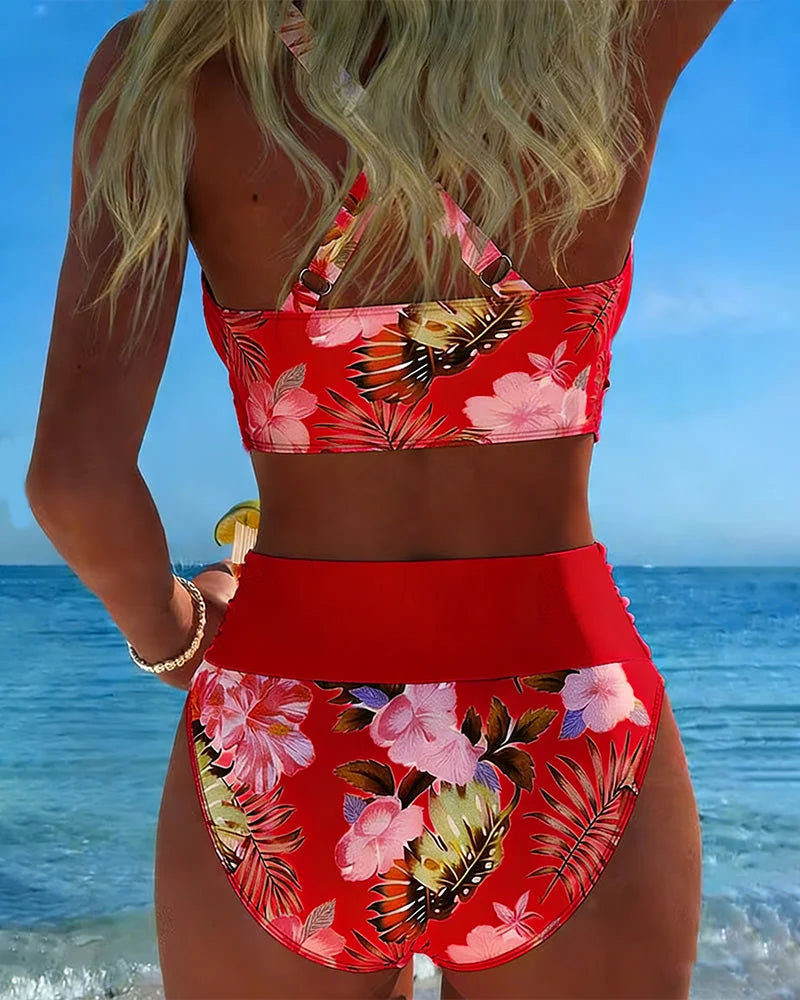 Annabella | Contrast Floral Swim Set