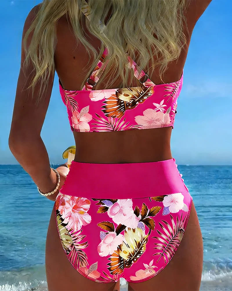 Annabella | Contrast Floral Swim Set