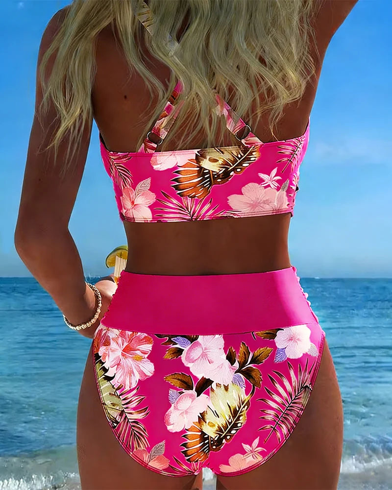 Annabella | Contrast Floral Swim Set