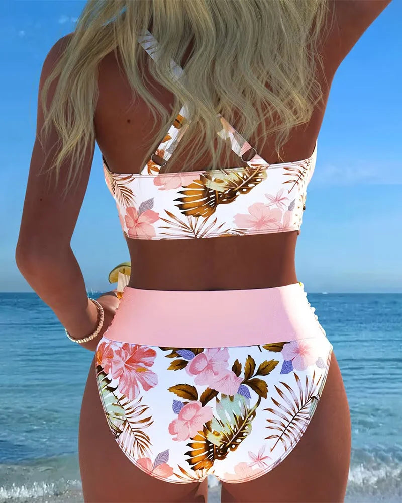 Annabella | Contrast Floral Swim Set