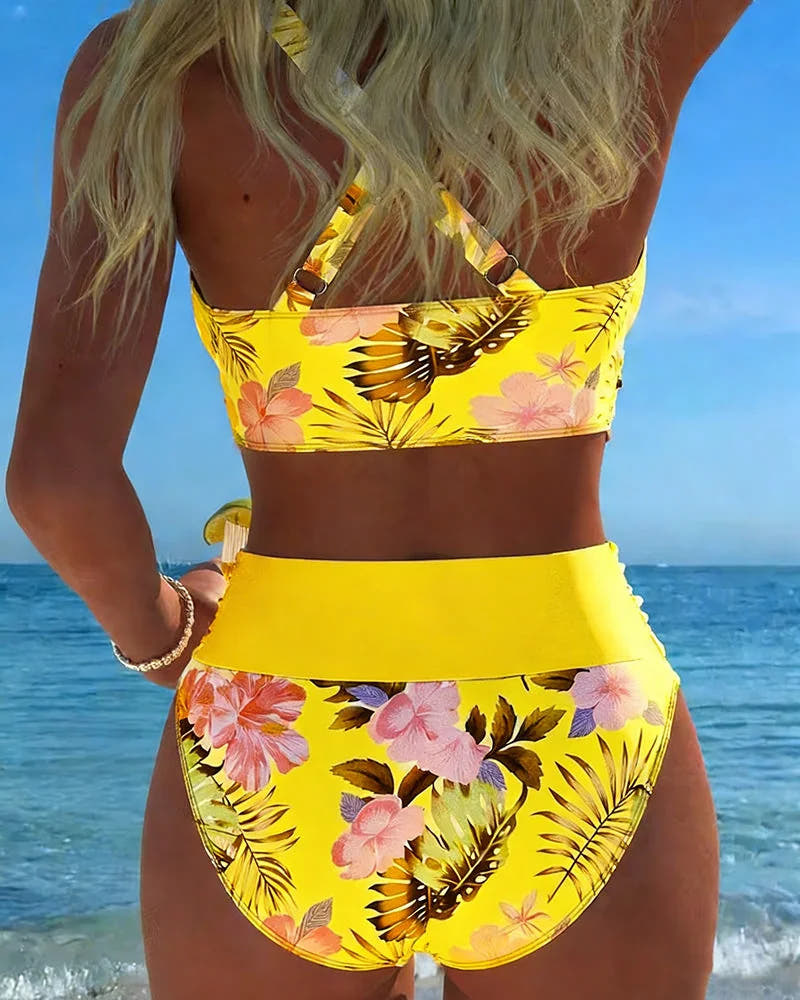 Annabella | Contrast Floral Swim Set