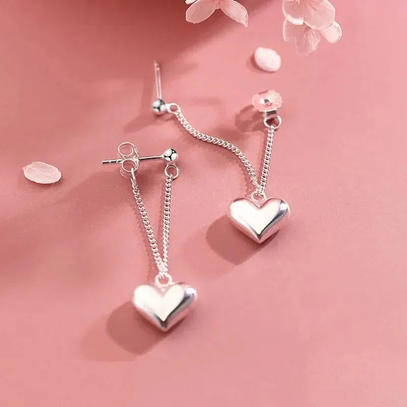Antique-Style Geometric Heart Earrings