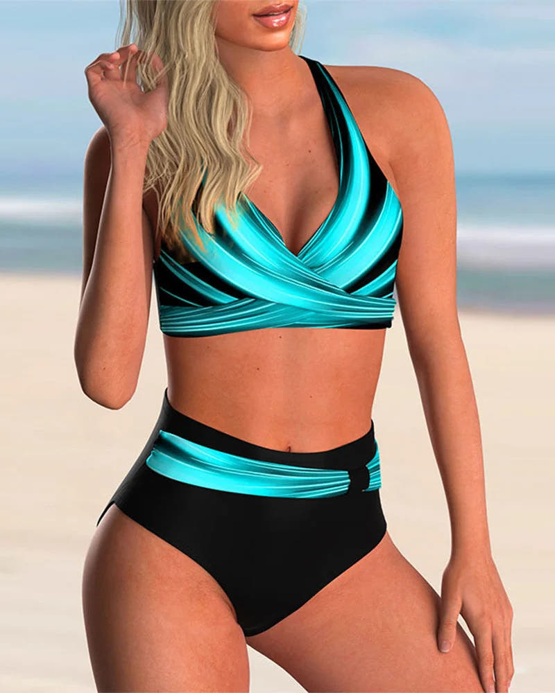 Arden | Printed Criss-Cross Bikini Set