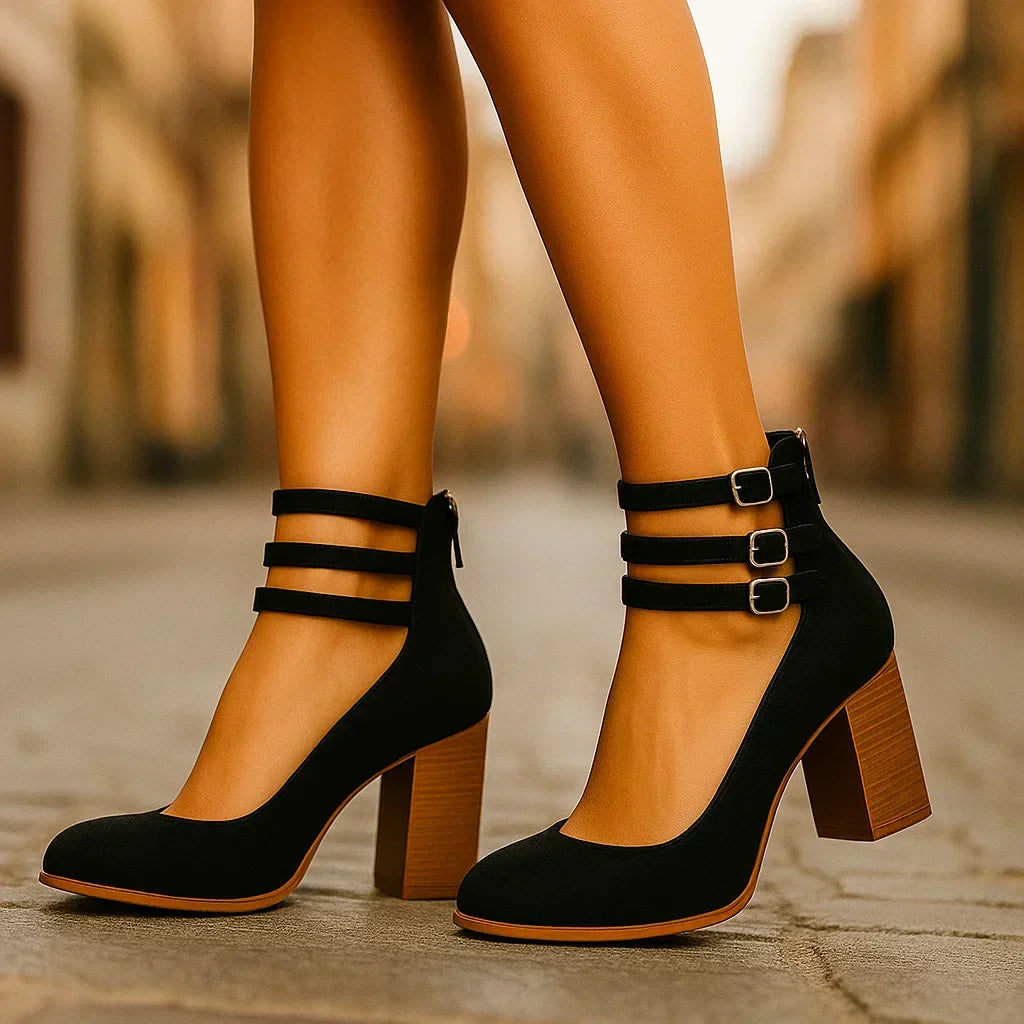 Sofie | Buckle Strap Block Heels