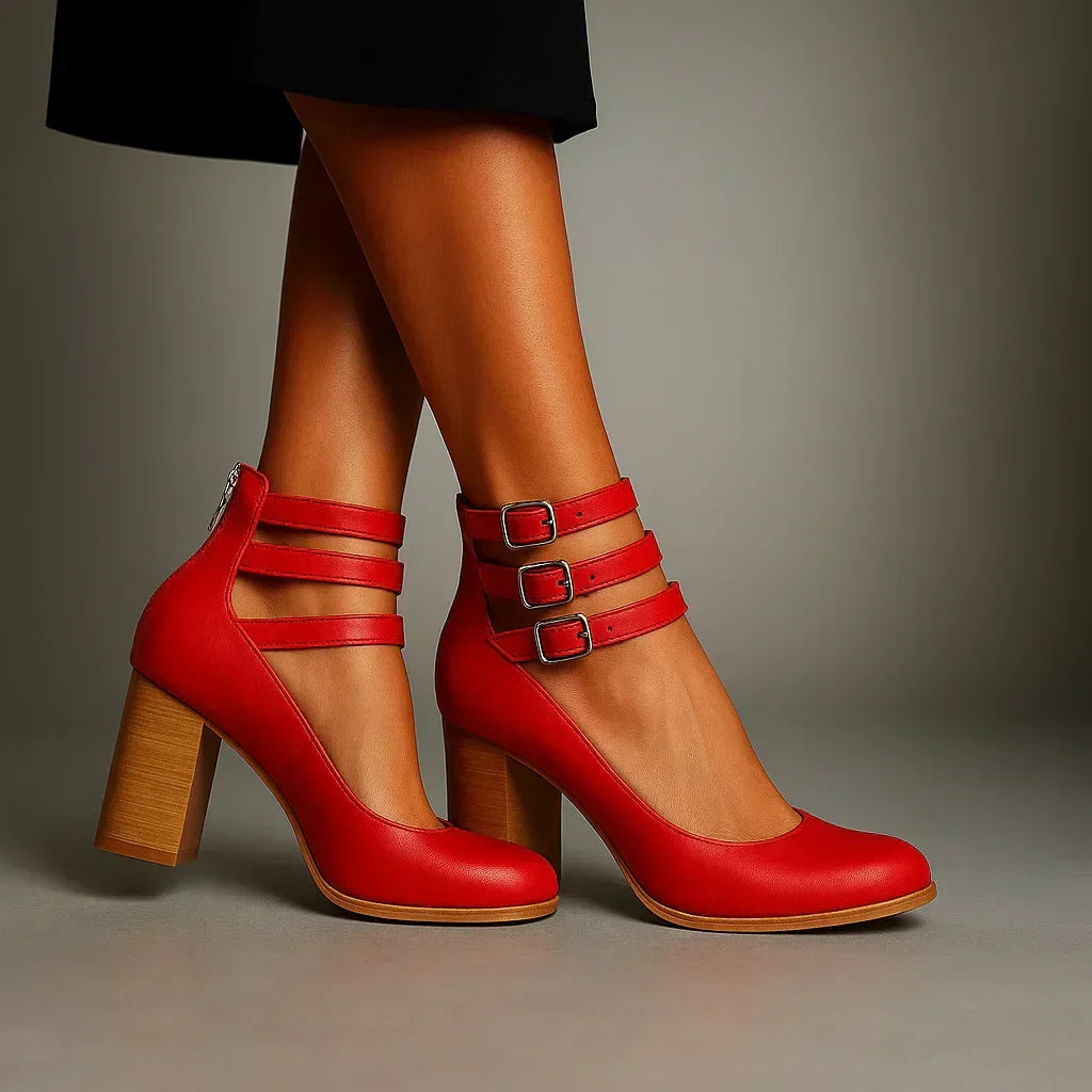 Sofie | Buckle Strap Block Heels