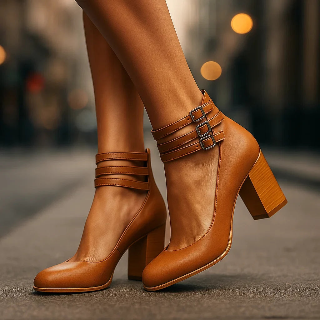 Sofie | Buckle Strap Block Heels
