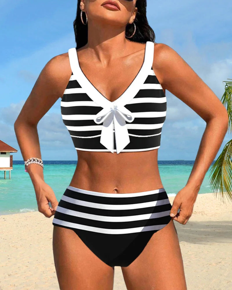 Athena | Striped High-Waist Bikini
