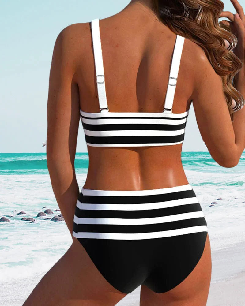 Athena | Striped High-Waist Bikini