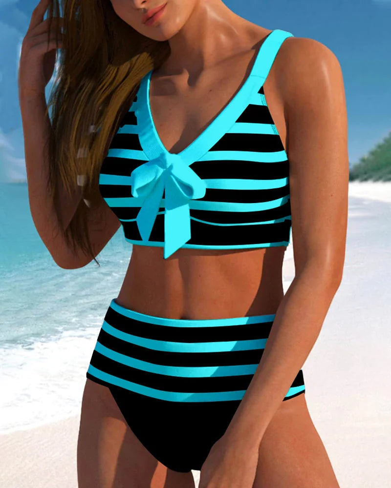 Athena | Striped High-Waist Bikini