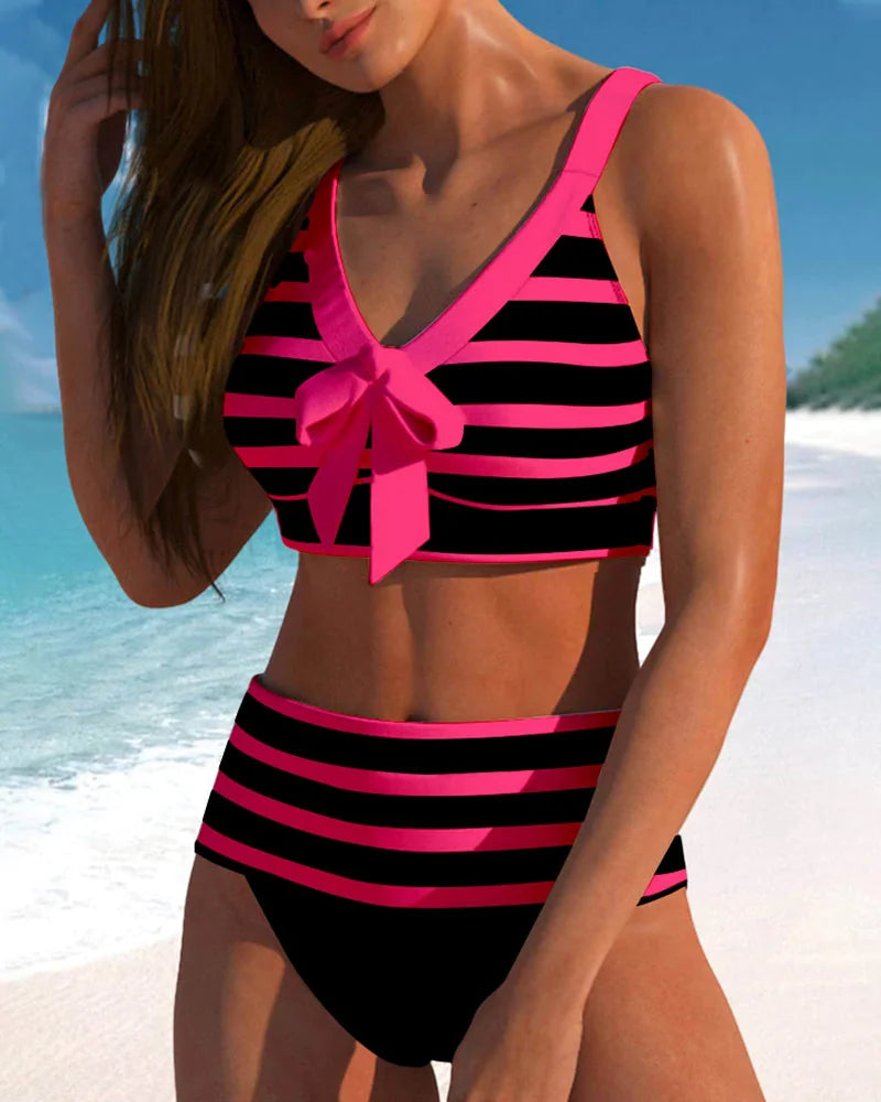 Athena | Striped High-Waist Bikini