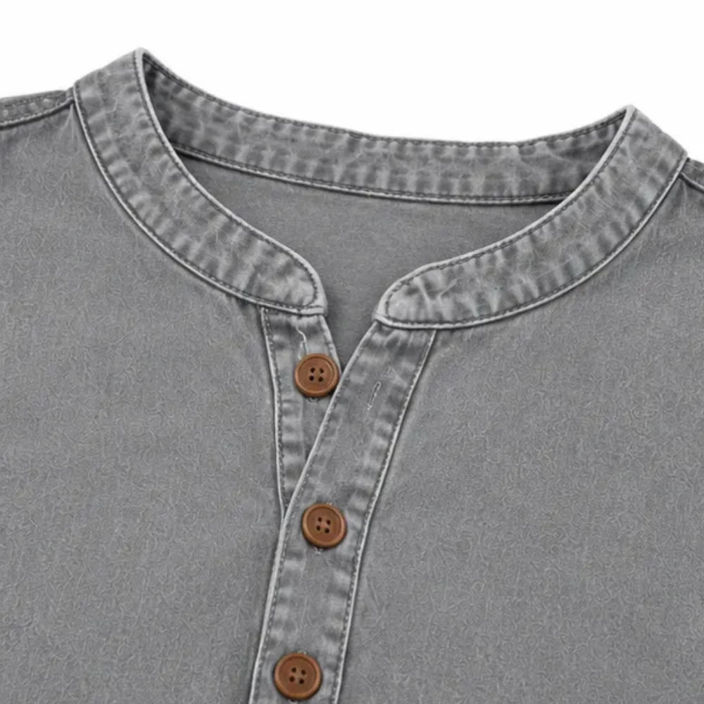 Avelyn | Henley Tunic Top with Side Buttons