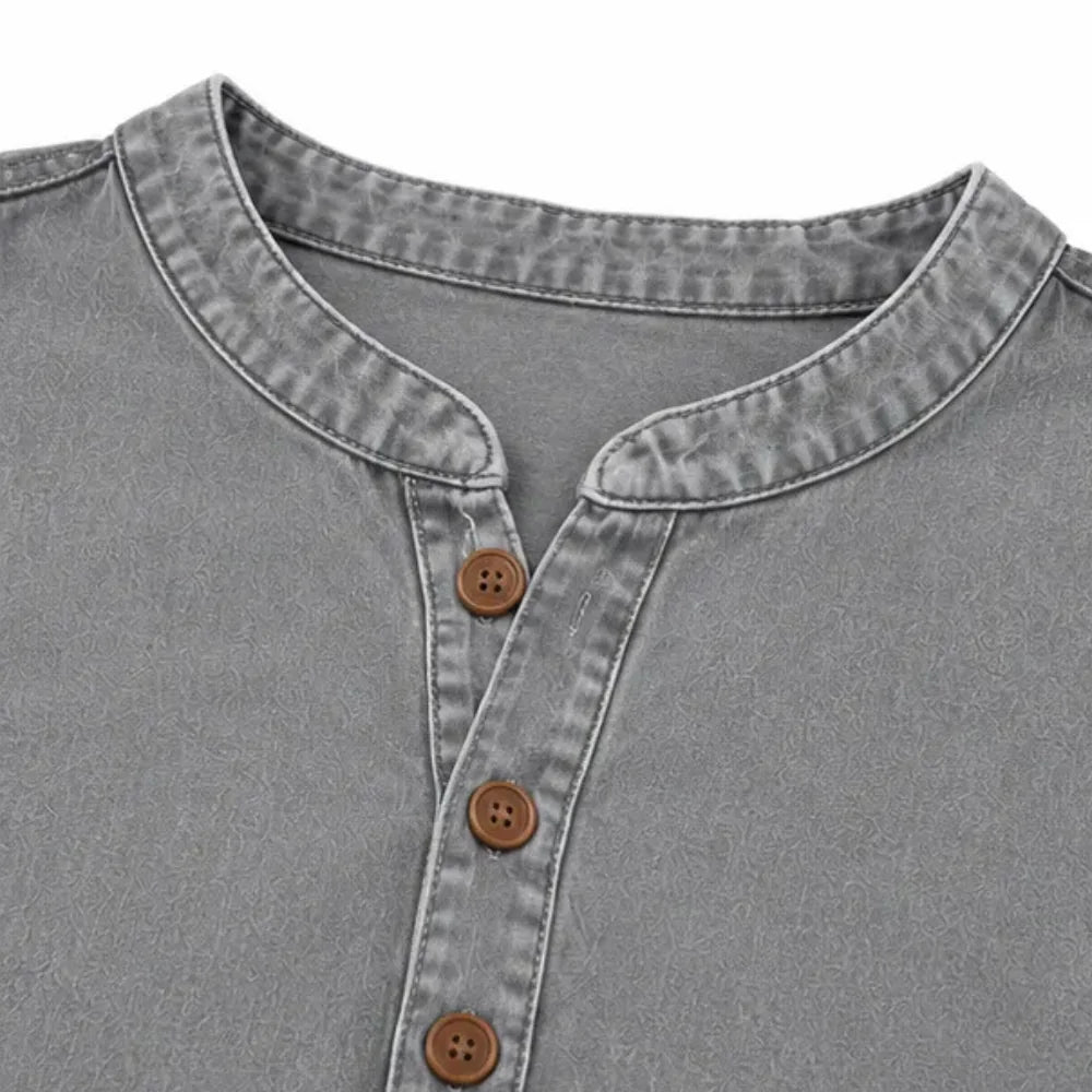 Avelyn | Henley Tunic Top with Side Buttons
