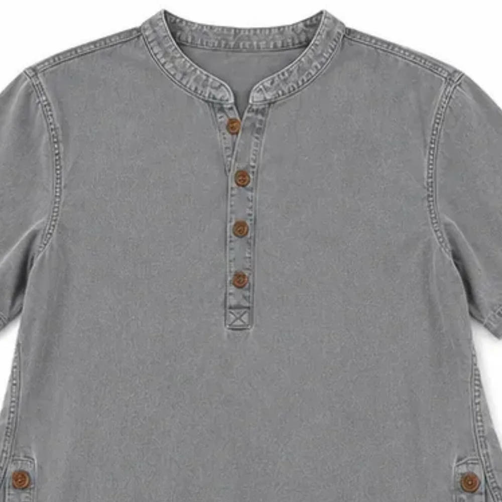 Avelyn | Henley Tunic Top with Side Buttons
