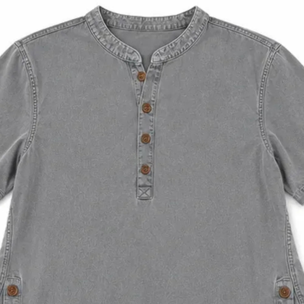 Avelyn | Henley Tunic Top with Side Buttons