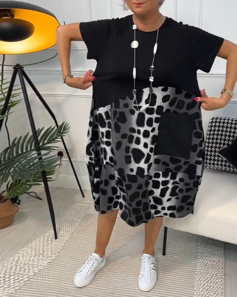Zara | Printed Midi Dress With Pockets