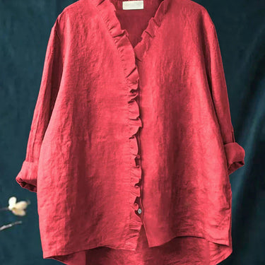Lily | Casual Shirt with Ruffles in Cotton and Linen