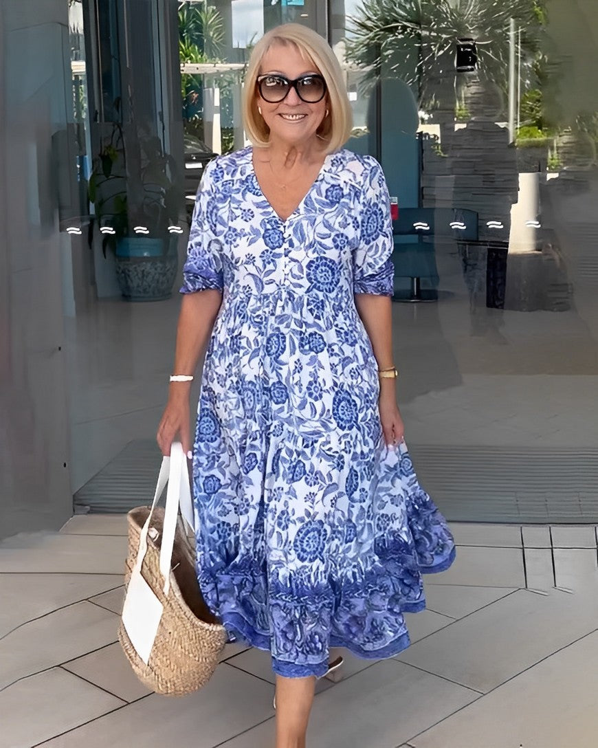 Keisha | V-Neck Floral Maxi Dress