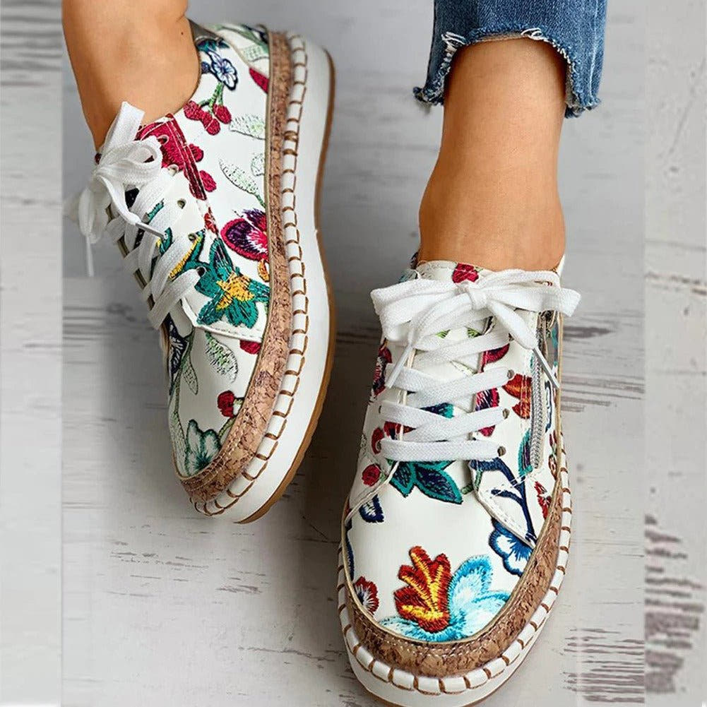 Oluchi | Floral Side-Zip Sneakers