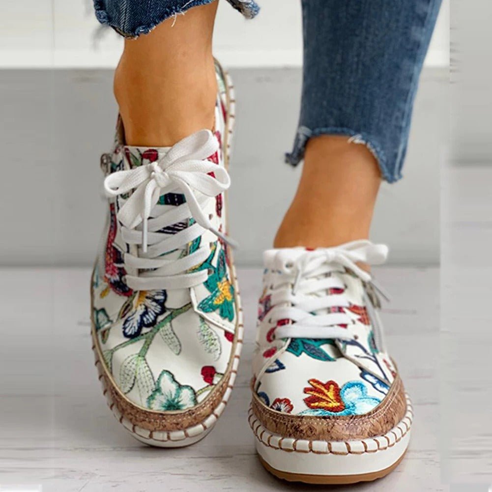 Oluchi | Floral Side-Zip Sneakers