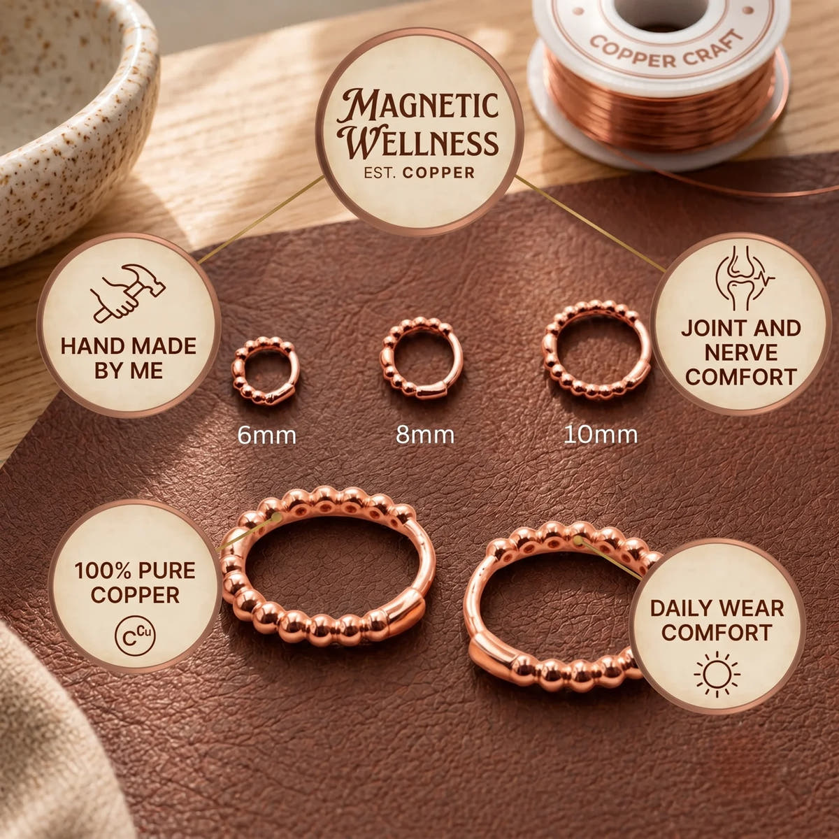 Bead Copper Earrings