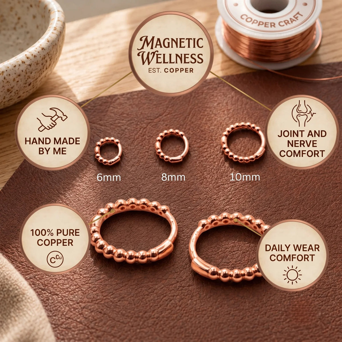 Bead Copper Earrings