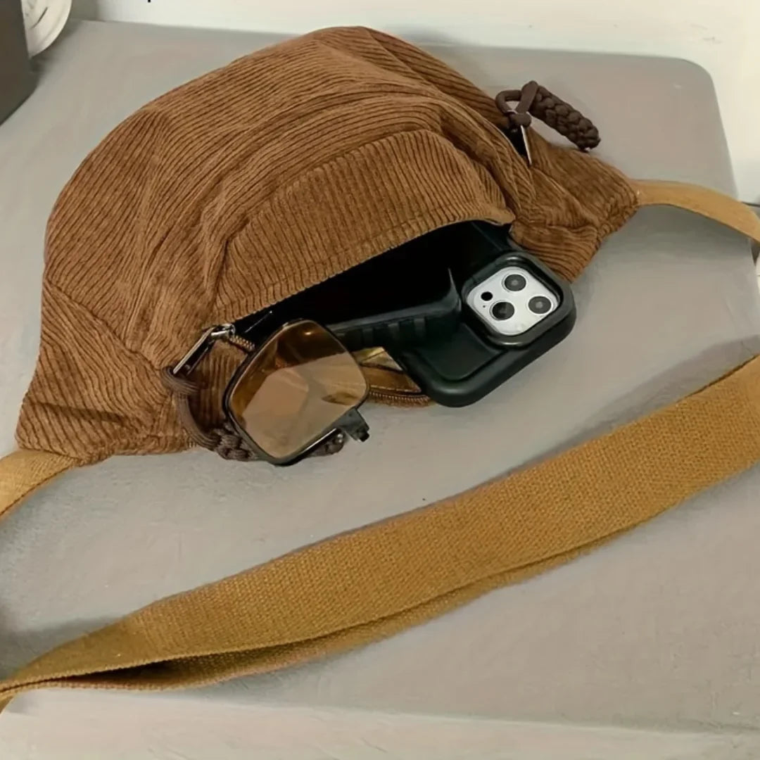 Carla | Corduroy Shoulder Bag Cognac