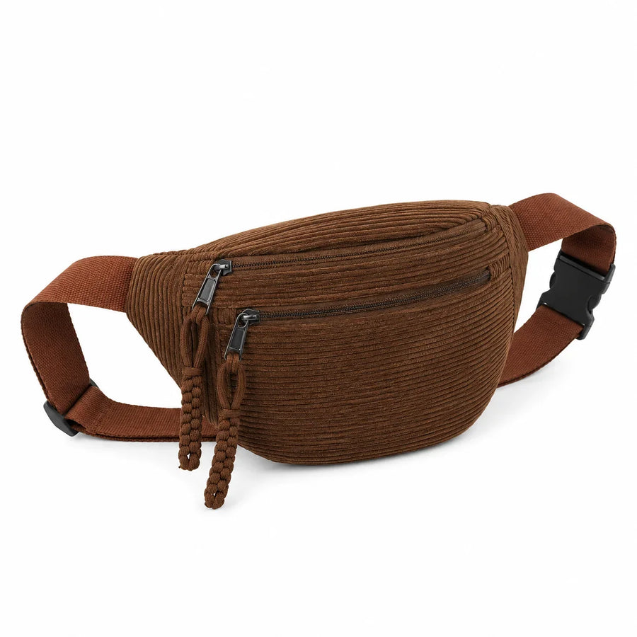 Bruna | Corduroy Shoulder Bag Brown