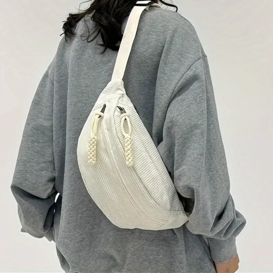 Bianca | Corduroy Shoulder Bag White