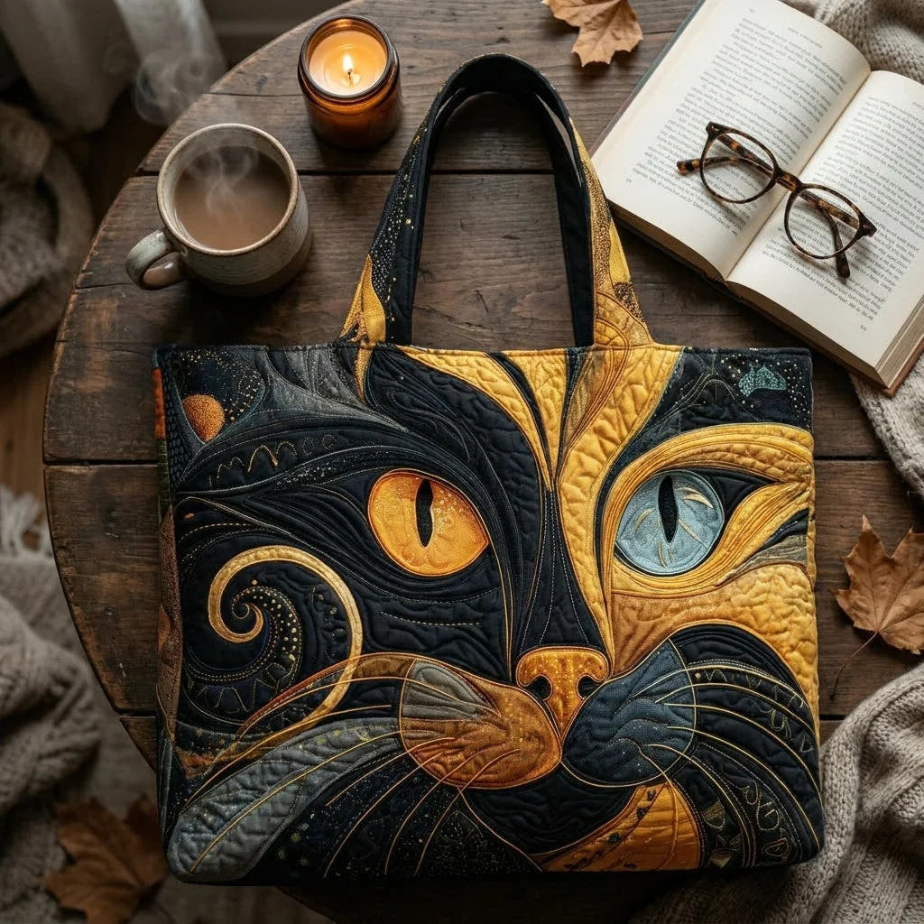 Beryl | Mystic Cat Quilted Tote