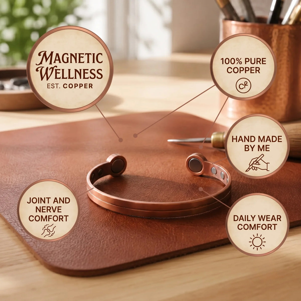Bevel Copper Bracelet