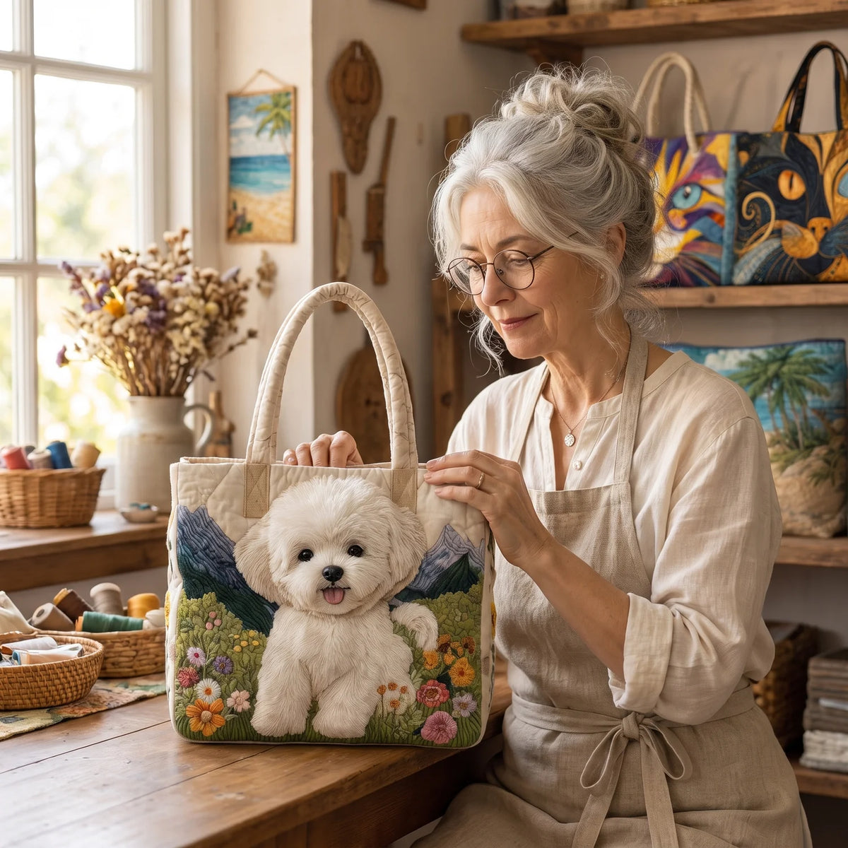Blair | Enchanted Dog Quilted Tote