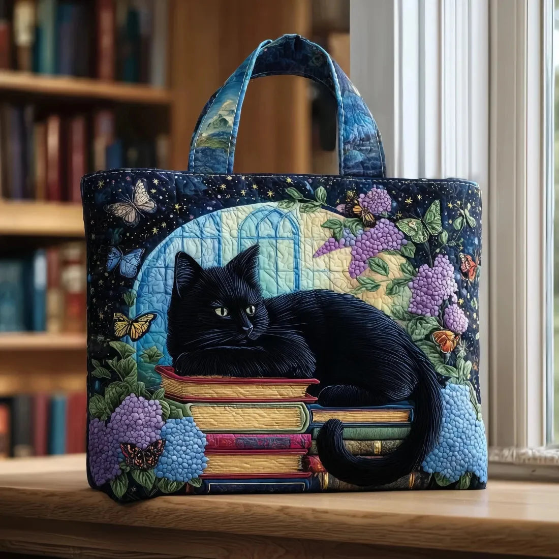 Bonita | Black Cat on Books Tote