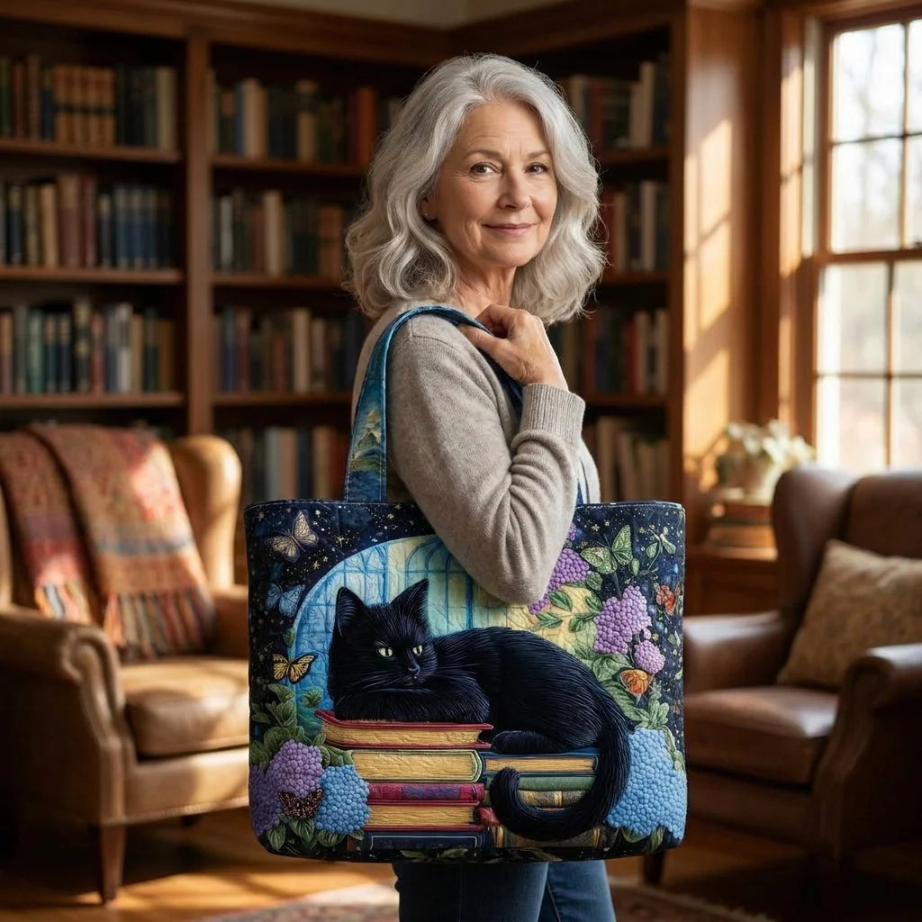 Bonita | Black Cat on Books Tote