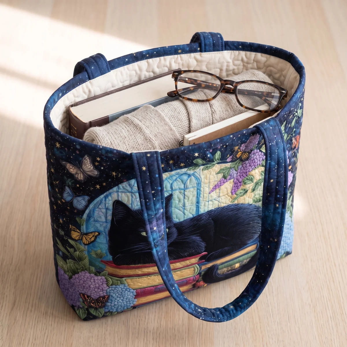 Bonita | Black Cat on Books Tote