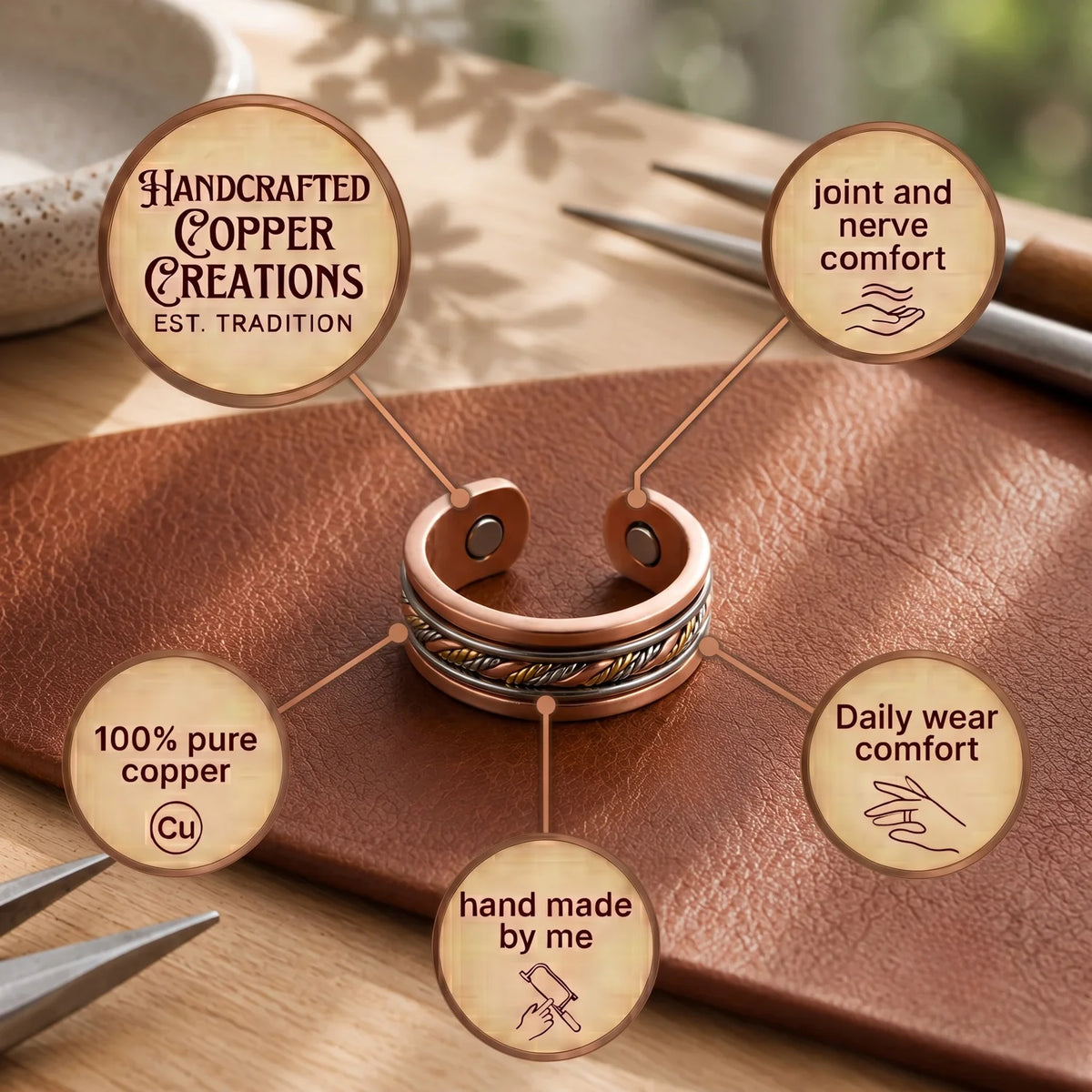 Braid Copper Ring
