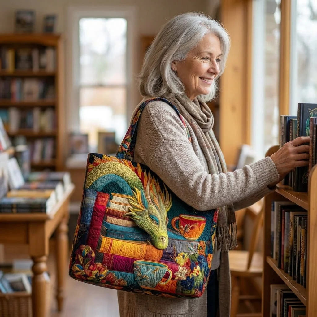 Brooke | Reading Dragon Quilted Tote