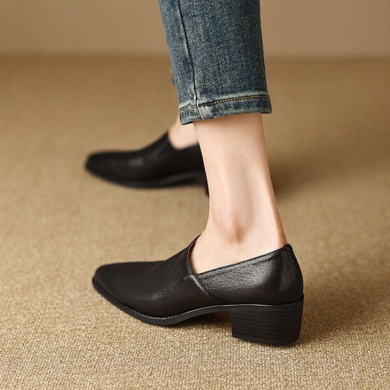 Marquette Square-Toe Leather Slip-On