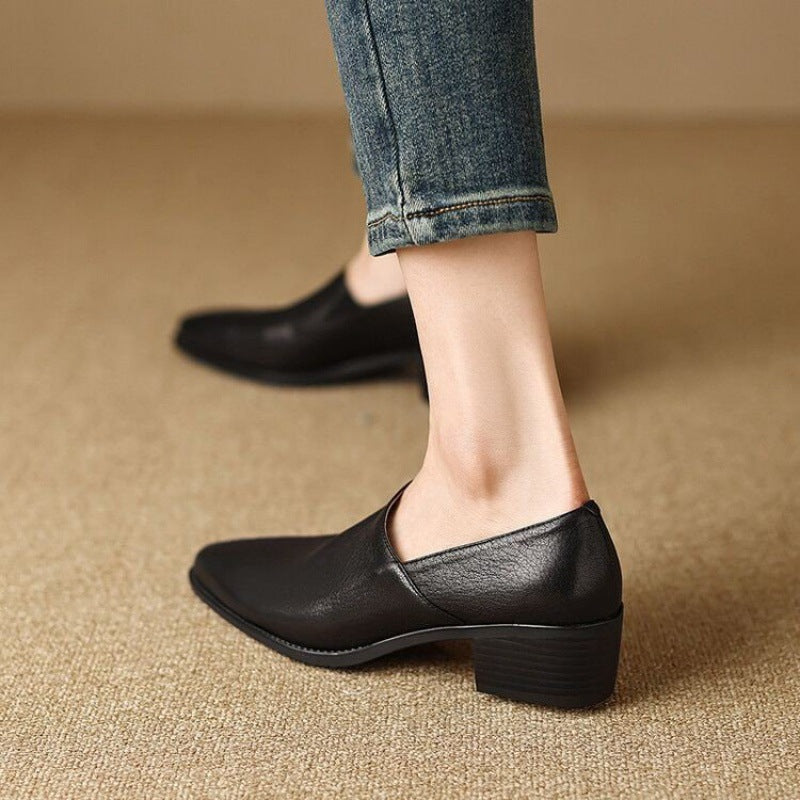Marquette Square-Toe Leather Slip-On