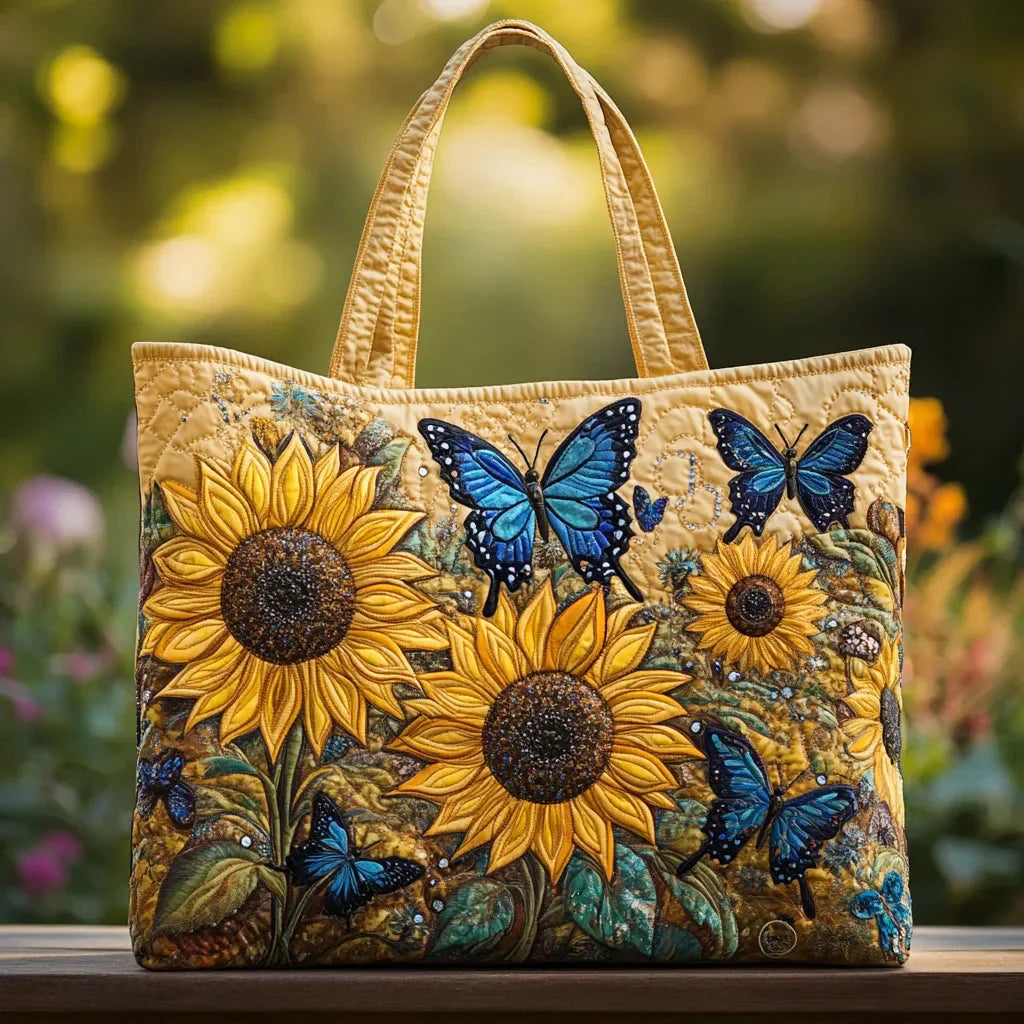 Caitlin | Sunflower & Butterfly Quilted Tote