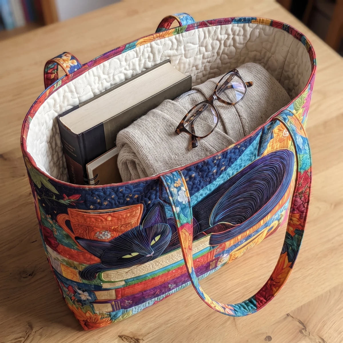 Candice | Cat, Books & Mugs Tote