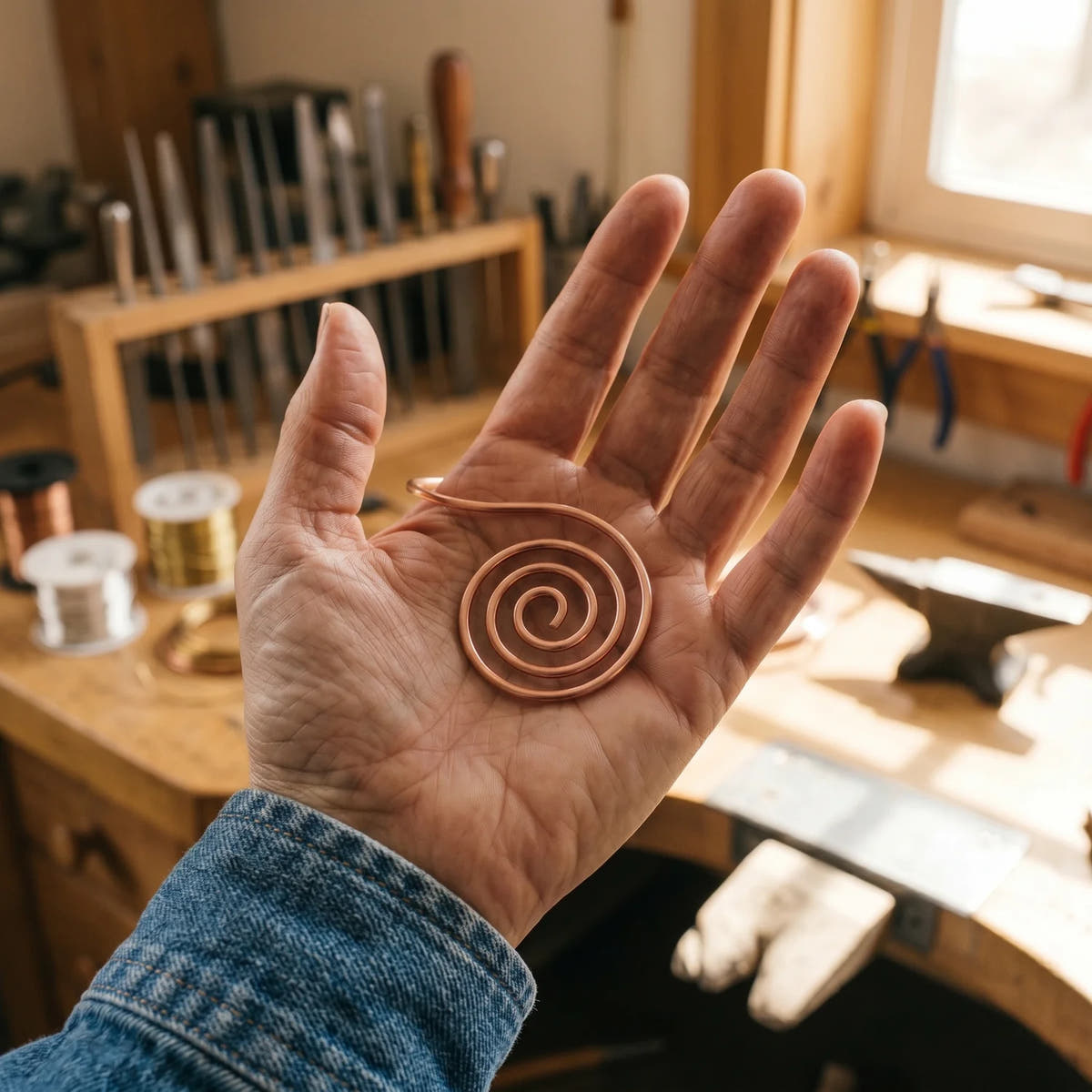 Cascade Copper Hand Spiral