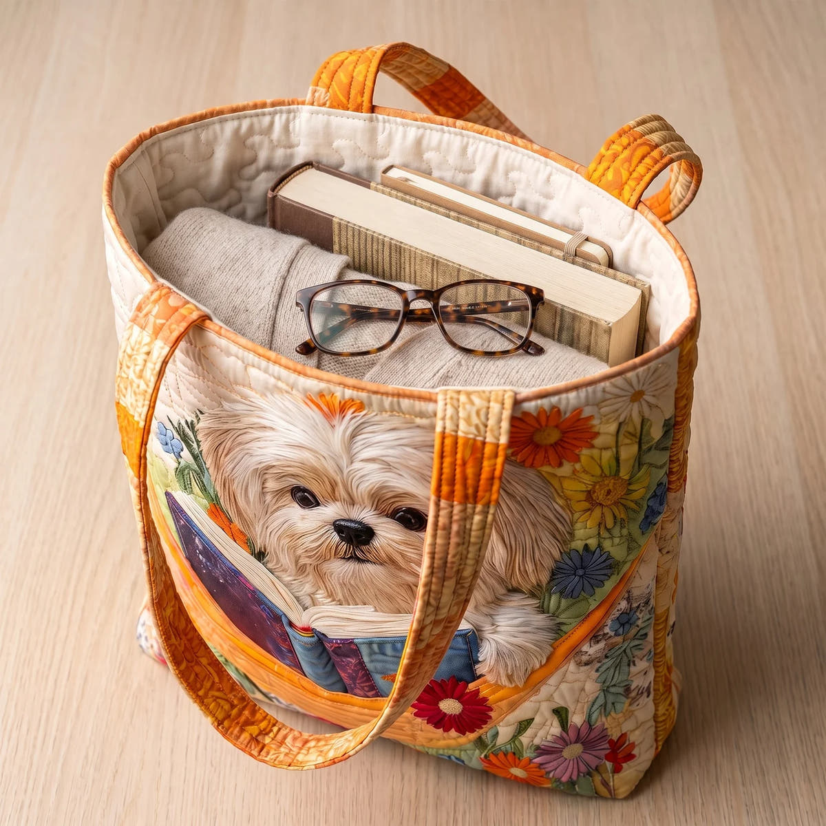 Catalina | Shih Tzu & Flowers Tote