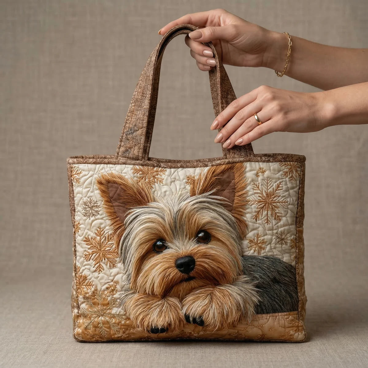 Catherine | Yorkshire Terrier Quilted Tote
