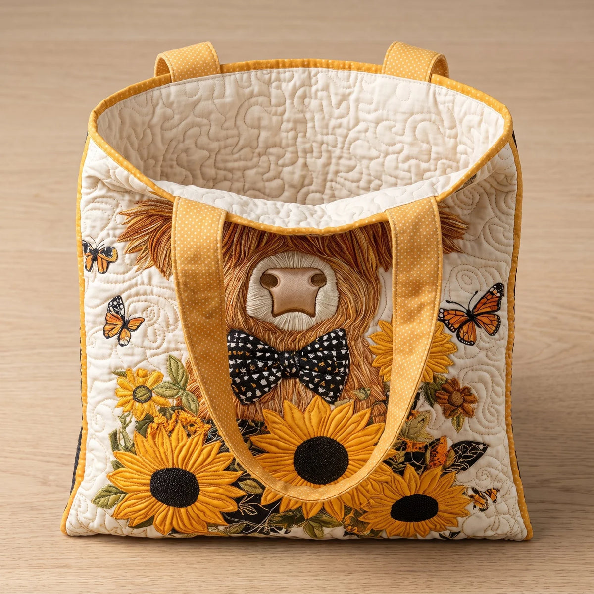 Cecily | Highland Cow & Sunflowers Tote