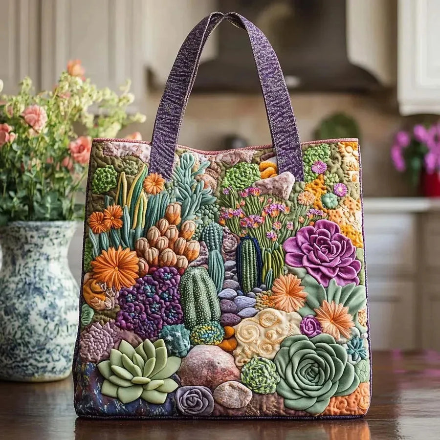 Celina | Succulent Garden Quilted Tote