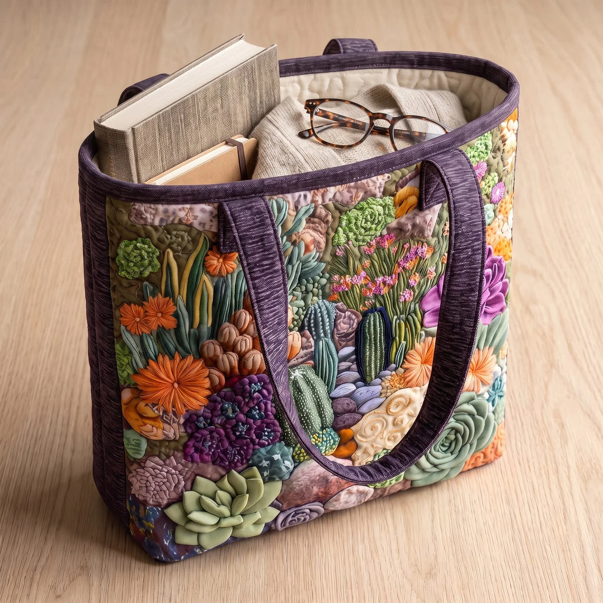 Celina | Succulent Garden Quilted Tote