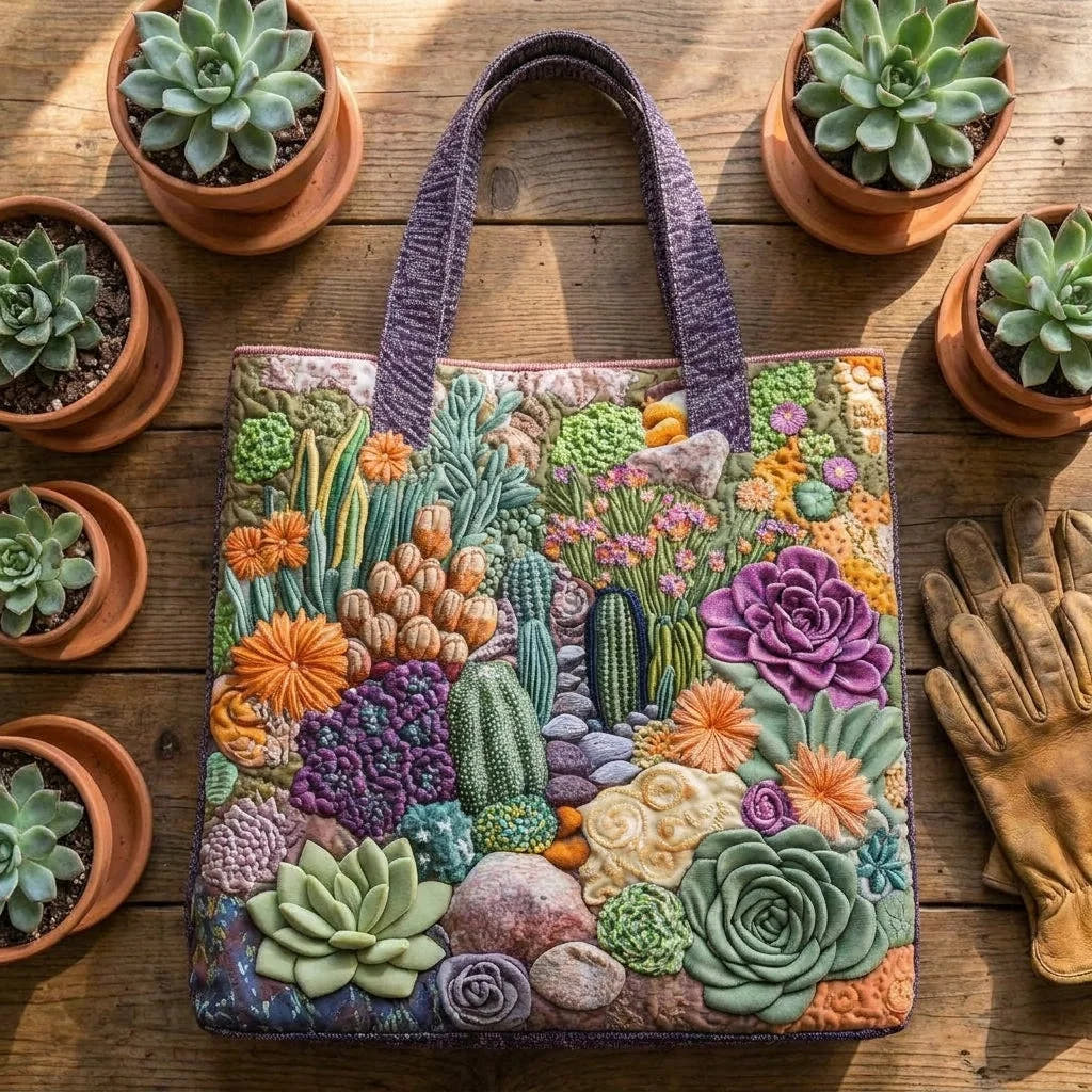 Celina | Succulent Garden Quilted Tote