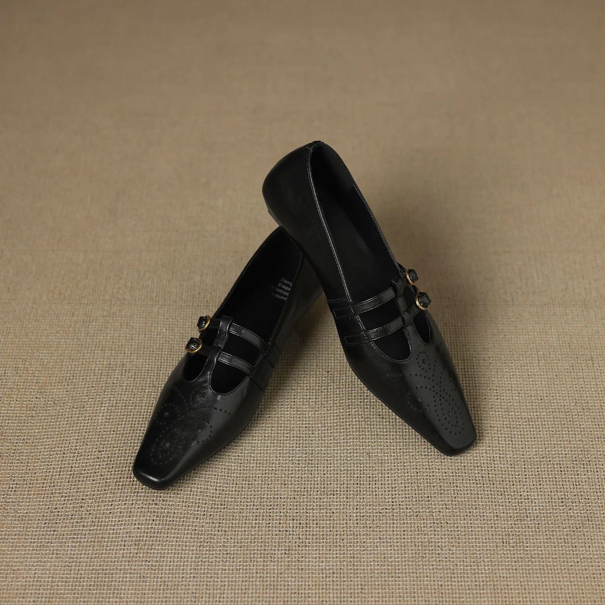 Ceyla | Brogued Double-Strap Mary Jane Flat