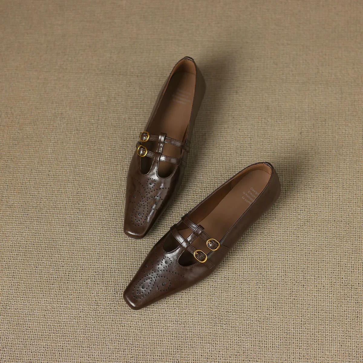 Ceyla | Brogued Double-Strap Mary Jane Flat