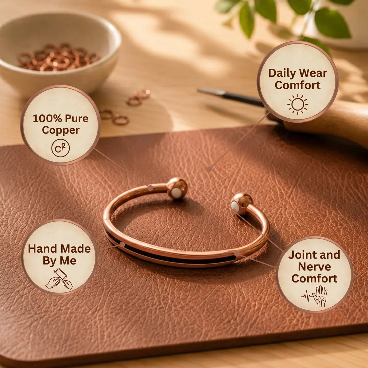 Channel Copper Bracelet